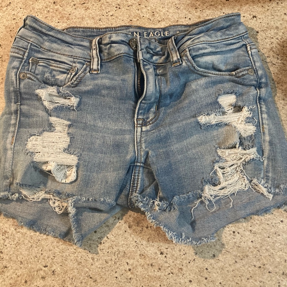AE distressed shorts